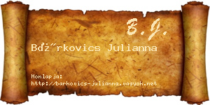 Bárkovics Julianna névjegykártya